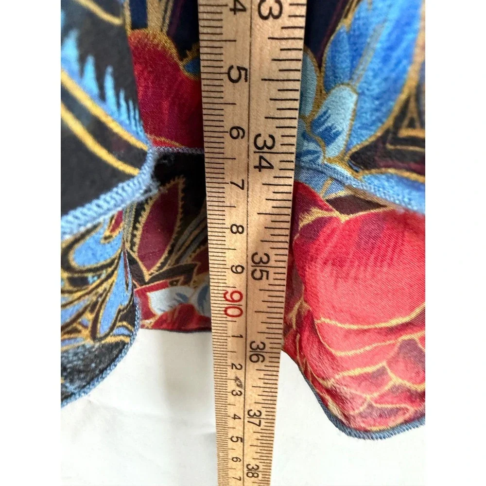 See‎ By Chloe Blue Dream Floral Silk Ruffle Kaftan Dress  Size 36
